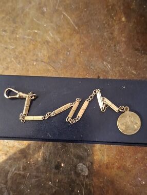 Edwardian Watch Chain Roma Fob